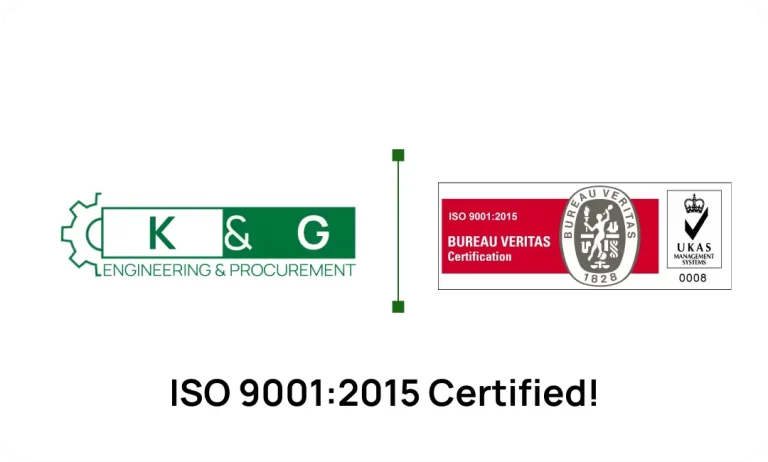 K & G Engineering Procurement Industrial Services ISO 9001:2015 certification badge